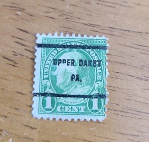 U.S. STAMP SCOTT#552 1923 1ct BEN FRANKLIN Postmark Upper Darby Pa - Picture 1 of 2