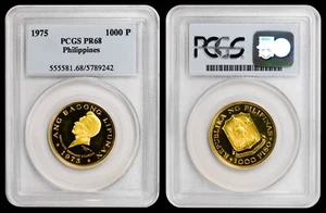 1975 Gold Philippines 1000 Piso PCGS PR68 - The New Society - Picture 1 of 3