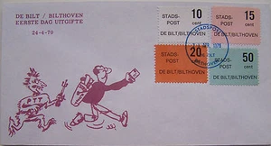 Stadspost De Bilt 1970 - FDC Cijferzegels De Bilt / Bilthoven, PTT - Stadspost - Picture 1 of 1