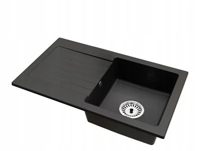 BRADO Einbecken-Küchenspüle aus Granit mit verchromtem Siphon