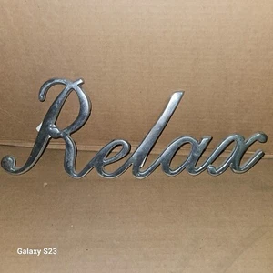 RELAX -- Metal Inspirational Word Wall Art Home Decor - Picture 1 of 3