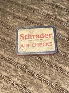 Vintage Schrader Air Checks VALVE CORES TIN With Contents USA History - Picture 1 of 7