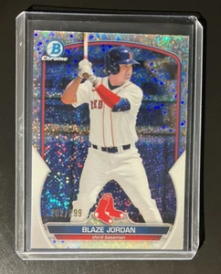 2023 Bowman Chrome Blaze Jordan Speckle Refractor #’d /299 #BCP-101 Red Sox - Picture 1 of 2