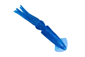 3D SQUIRT SQUID 7" FISHING LURE 4 DREDGES DAISY CHAINS - BLUE SPARKLE - Picture 1 of 1