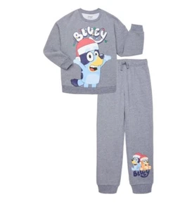 Boys Holiday Christmas Print Sweatshirt and Jogger Set 2 Pieces  Bluey XS (4/5) - Picture 1 of 10