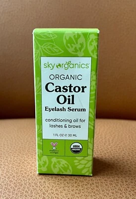 Suero de pestañas Sky Organic aceite de ricino para pestañas y cejas de aspecto más completo 1 fl oz Foto 1 de 4