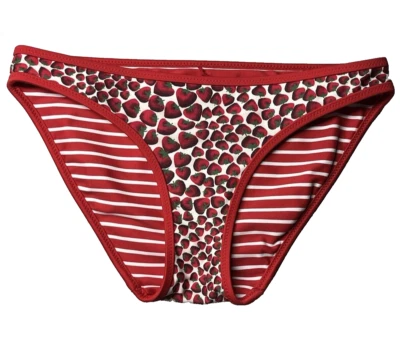 J Crew бикини низ женщин XXS винтажный красный клубника низ 90-х двусторонний - Изображение 1 из 4