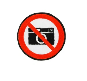 Patch backpack No pictures picture camera sign symbol iron on glue/sew - Picture 1 of 1