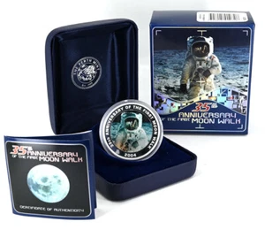 AUSTRALIA 1 Dollar 2004 Silver 1oz. Proof '35th Anniversary of First Moon Walk' - Picture 1 of 6