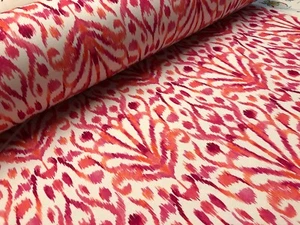 Abanico Floral Rosa Ikat Damasco Flor Deco Tela Paisley Algodón Material -280 ancho - Imagen 1 de 11
