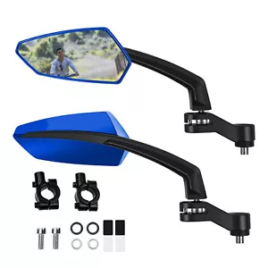 1 Pair Handlebar Mirrors Biking Bike Mirror Handlebar Mount Rotatable Rear View - Picture 1 of 20
