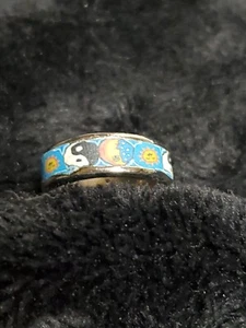 Novelty Size 6 Pinky Band Ring Yin & Yang, Sun, Moon - Picture 1 of 5