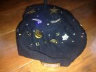 Rare John Galliano Stars Moons Crystals Leopard Pins Pins Bling Black Beret Hat