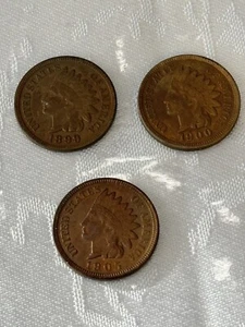 1899, 1900 und 1901 INDIAN HEAD CENT, 3 MÜNZEN LOT - Kombiversand möglich - Bild 1 von 7