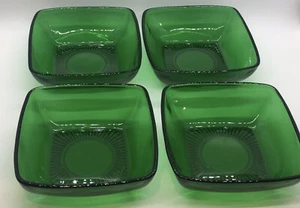 Vintage Anchor Hocking Charm Forest Green Serving Bowls - Set of 4 - Picture 1 of 11