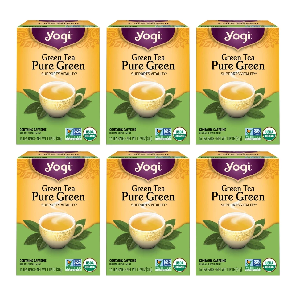 KEHE-76950450424-Yogi Teas Pure Green 16 Count (Pack of 6)