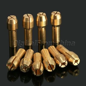 10 piezas mandles de cuello de latón de 0,5-3,2 mm se ajustan a herramientas giratorias eléctricas diapositiva de vástago 4,3 mm - Imagen 1 de 8