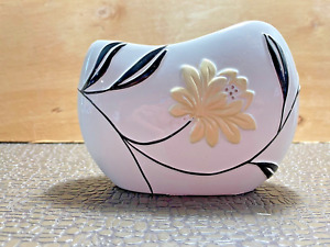 Ceramic White with Yellow flower Toothbrush/Toothpaste Holder
