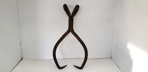 VINTAGE STAATSBURG CAST IRON ICE BLOCK GRIPS/TONGS, 15-1/2" GRIP, 15" LONG - Picture 1 of 6