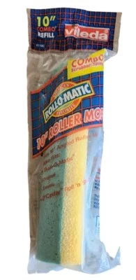 Videla Rollomatic Pro Scrub 10” Rodillo Mop Combo Cabezal Recarga Onda Esponja Nuevo  Foto 1 de 2