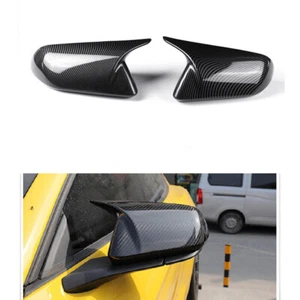 For 2015-2022 Ford Mustang Carbon Fiber M Horn Rearview Side Mirror Cover Cap US - Bild 1 von 9