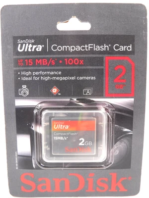 Tarjeta de memoria SANDISK Ultra CompactFlash 2 GB 15 MB/s 100x velocidad SDCFH-002G-A11 NUEVA Foto 1 de 3