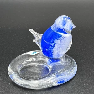 Lasi Kostamo Glas Blau Vogel Teelichthalter Finnland Glas - Bild 1 von 13