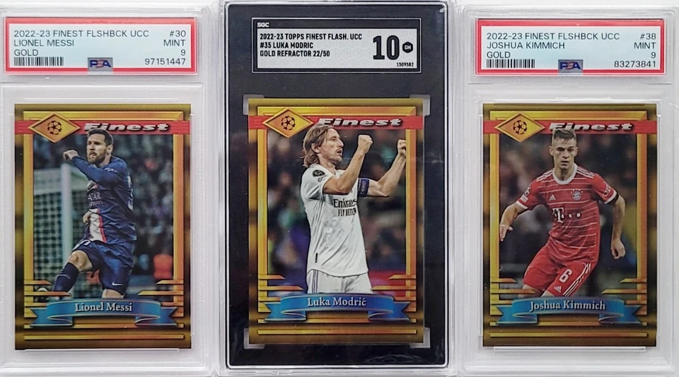 2022-23 Topps Finest Flashbacks UEFA Base Gold Refractor /50 - Graded - Image 1 of 1