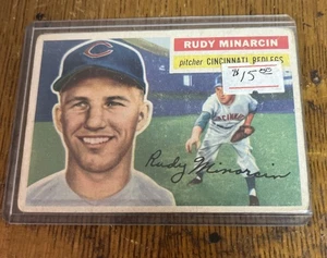 1956 TOPPS RUDY MINARCIN CINCINNATI REDS CARD #36 GRAY BACK SGC AUTHENTIC - Picture 1 of 11