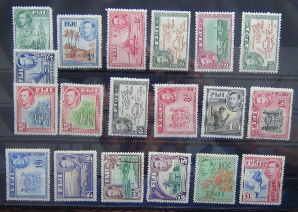 Fiji 1938 - 1955 set to £1 MM (3d Album remain see photo) - Image 1 of 1
