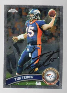 Tim Tebow Denver Broncos Autographed Signed 2011 Topps Chrome Card NM COA - Picture 1 of 3