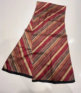 Y2K Vintage Echo Silk Scarf With Holes Diagonal Striped Multicolor - Picture 1 of 9