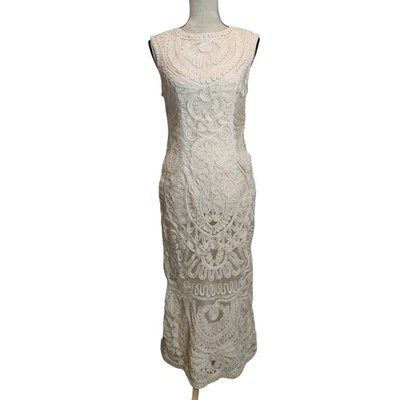 JS Collections Ivory Mermaid Midi Maxi Formal Dress Wedding Event Gala - Image 1 of 4