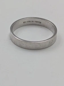 Signed Sterling Forever Sterling Silver Minimalist Simple Wedding Band Size 5 - Picture 1 of 5