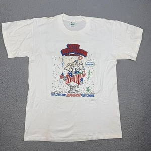 VINTAGE Packy-Derm Hemd Herren Large weiß politische Parodie Made USA 1988 80er - Bild 1 von 18