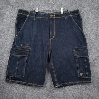 LRG Lifted Research Group Shorts Mens 40 Blue Cargo Jorts Baggy Denim Y2K - Image 1 of 4