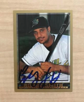 BOBBY SMITH TAMPA BAY DEVIL RAYS SIGNED AUTOGRAPHED 1998 TOPPS CARD #466 W/COA  - Image 1 of 2