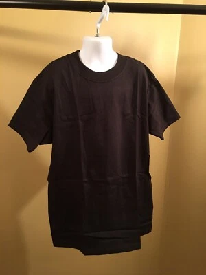 Hanes short sleeve Beefy Tee Boys Tee Shirt SOLID BLACK Meduim - Image 1 of 2