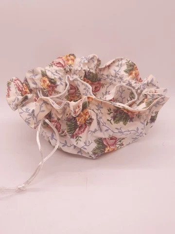 Vintage Longaberger Basket Liner Tie In Floral Print Pattern Mothers Day Oval Cover