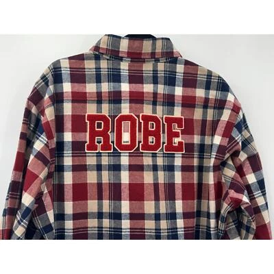 Robe Di Kappa Men's Varsity Club Cotton Red Checkered Long Sleeve Button-Up XXL - Image 1 of 4