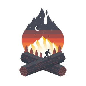 Campfire Camping Sticker - Picture 1 of 4