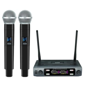 Professional 2 Channel UHF Dual Wireless Microphone Cordless Mic System Handheld - Picture 1 of 2