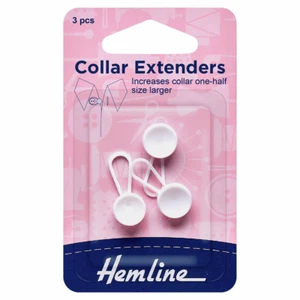 Hemline : Collar Extender White - 12mm - 3pcs - Picture 1 of 2