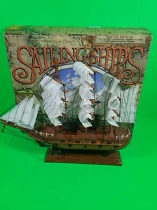 Sailing Ships Boat collectable Hand Crafted vintage wood. About 12.5" long - Picture 1 of 12