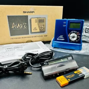 Rare! SHARP MD-DR77-S Portable Minidisc Recorder Tested Working With Box 202407M - Picture 1 of 13