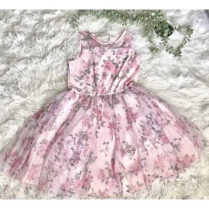 New Zenzi Girls' Pink Sleeveless Pink Floral Dress w/ Lace Detail Size XXL 18 - Picture 1 of 7