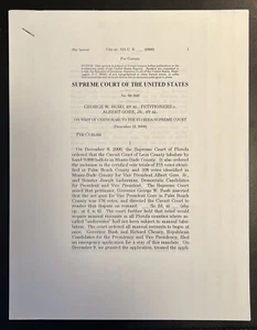 George W. Bush v Albert Gore Jr. Bench Opinion, Supreme Court, Dec 12, 2000 Mint - Picture 1 of 6