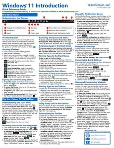 Windows 11 Training Guide Quick Reference Card 4 Page Cheat Sheet Instructions - Picture 1 of 4