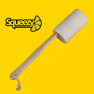 Natural Loofah Brush Long Wood Handle Shower Bath Body Back Brush Beauty - Picture 1 of 6