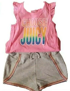 Juicy Couture Girl's 2-Piece Tank and Shorts Set, Pink Multi - Picture 1 of 6